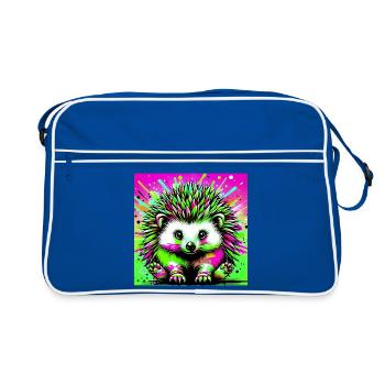 Igel - Retro Tasche - Blau/Weiß - Vorne