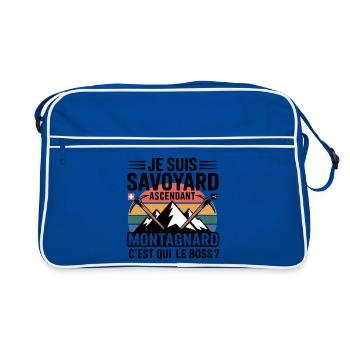 Mountain and Pic de Cime, Nickname of Ascension - Retro Bag - blue/white - Front