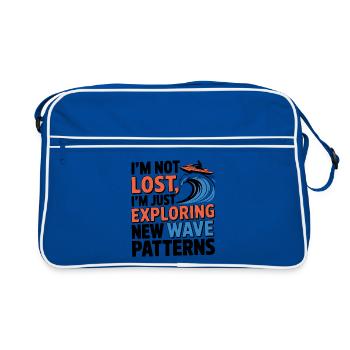 Funny Jetski Lost Exploring Waves  - Retro Bag - blue/white - Front