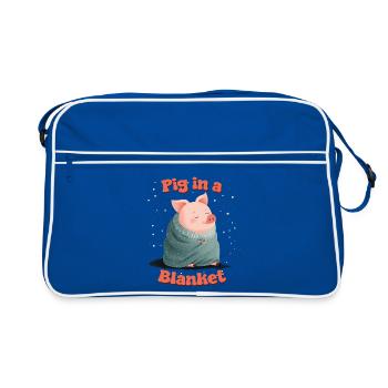 Pig in a blanket - Retro Bag - blue/white - Front