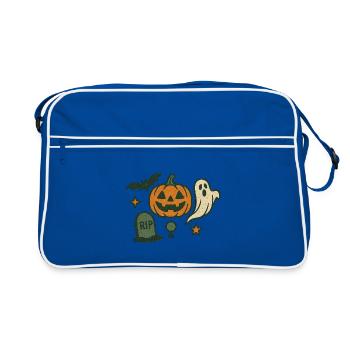 Spooky Pumpkin Party Design - Retro Bag - blue/white - Front