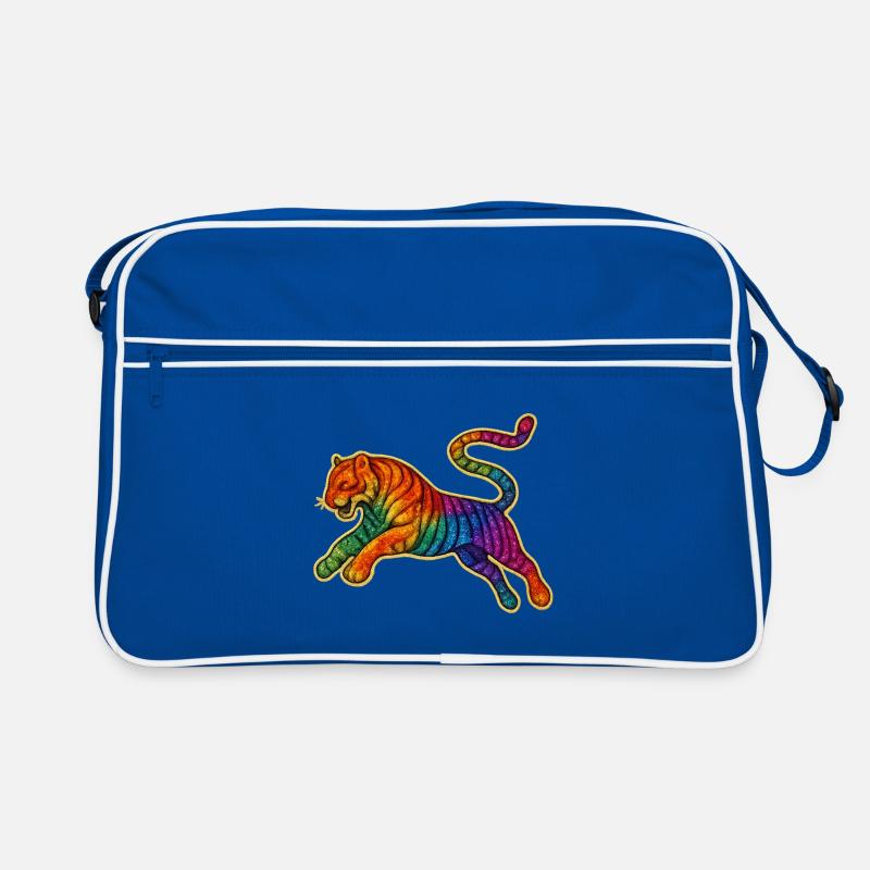 Rainbow Tiger Patch Design Retro Bag