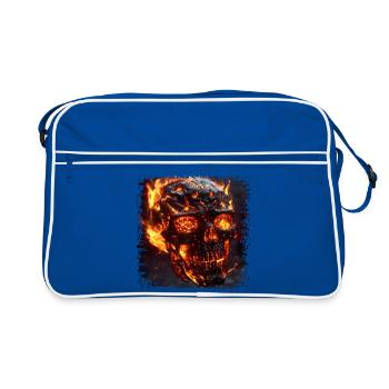 Motif de tête de lave ardente - Sac Retro - bleu/blanc - Devant