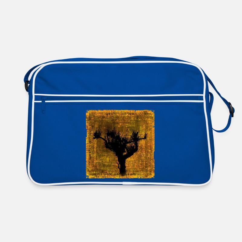Vogelbaum Silhouette im Herbstfarben-Design Retro Tasche