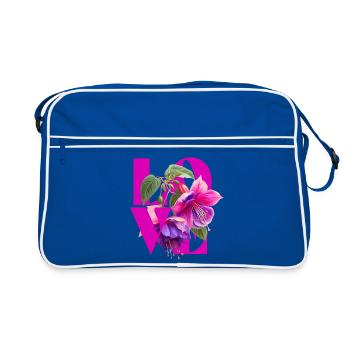 Amour floral avec fuchsia et violet vibrants - Sac Retro - bleu/blanc - Devant