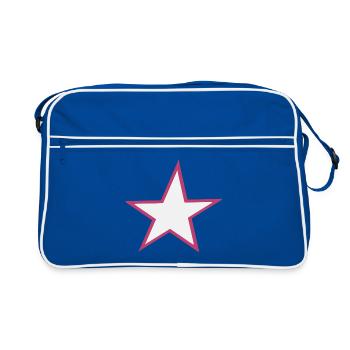 Motif étoile lumineuse - Sac Retro - bleu/blanc - Devant
