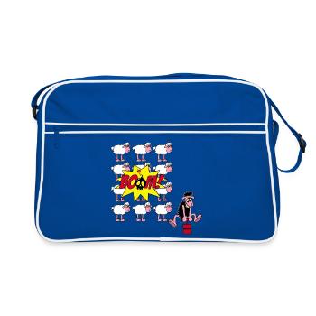 Le mouton rebelle frappe encore  - Sac Retro - bleu/blanc - Devant