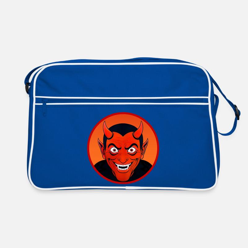 Demonic Devil's Head with Horn Retro Bag