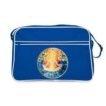 Living Tree Meditation Illustration - Retro Bag - blue/white - Front