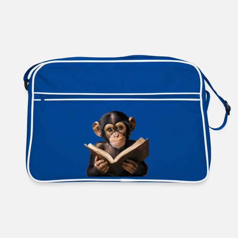 Inquisitive monkey with book Retro Bag