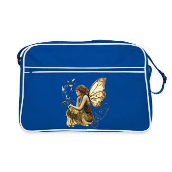 Fée noble aux ailes de papillon - Sac Retro - bleu/blanc - Devant