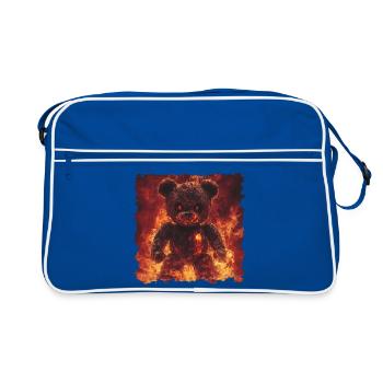 Ours de flamme, mais je ne suis pas un jouet câlin - Sac Retro - bleu/blanc - Devant