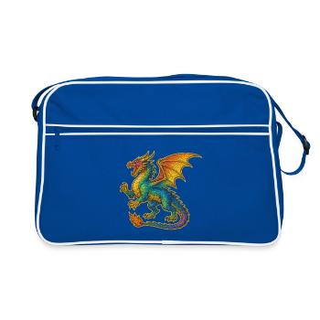 Dragon scintillant arc-en-ciel - Sac Retro - bleu/blanc - Devant