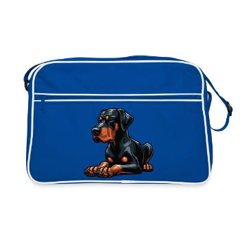 Doberman Doberman Propriétaire Doberman Lovers - Sac Retro - bleu/blanc - Devant