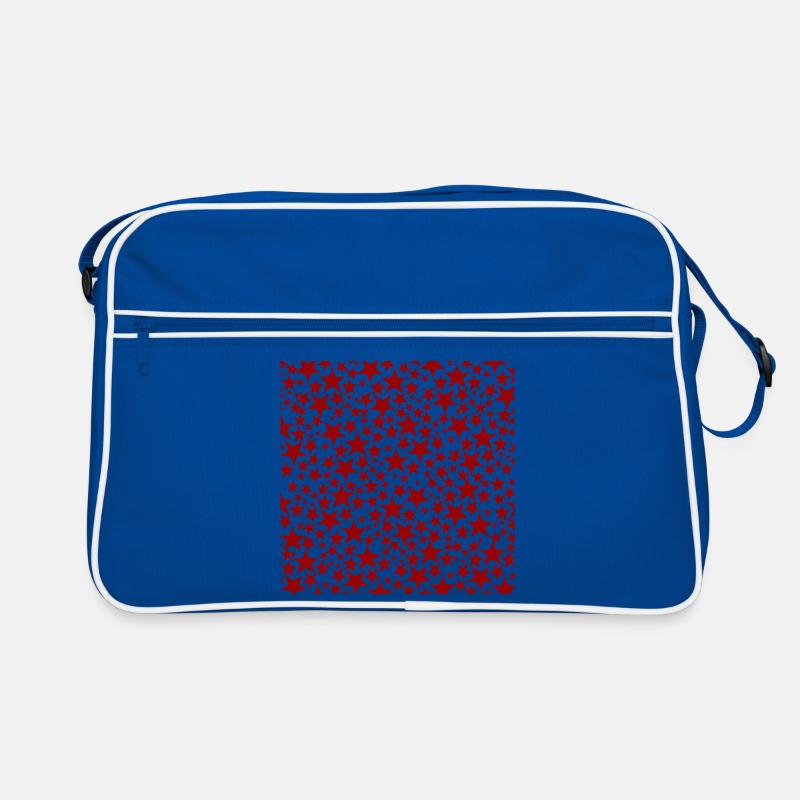 Red star pattern on dark background Retro Bag