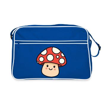 Kawaii Toadstool – Cheerful Mushroom - Retro Bag - blue/white - Front