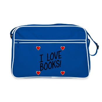 I love Reading Books - Retro Bag - blue/white - Front