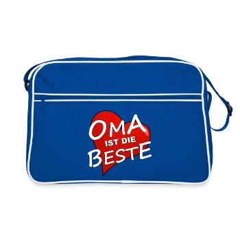 GRANDMA IS THE BEST - Retro Bag - blue/white - Front