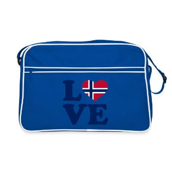 Amour - Drapeau de la Norvège - Norvège - Norvège - Sac Retro - bleu/blanc - Devant