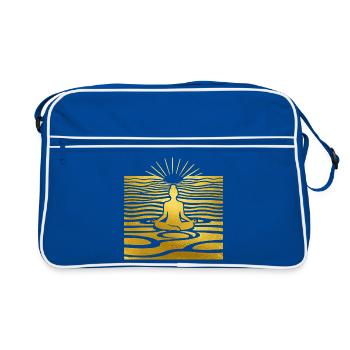 Méditation dorée au lever du soleil - Sac Retro - bleu/blanc - Devant