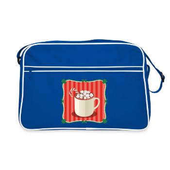 Chocolat chaud vintage Noël rétro - Sac Retro - bleu/blanc - Devant