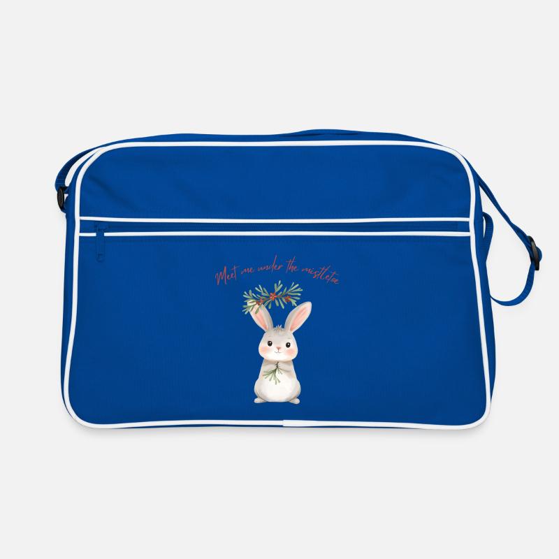 Lapin sous gui Conception de Noël Sac Retro