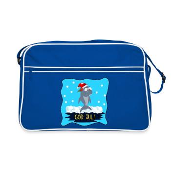 Joyeux Noël Drôle de requin - Sac Retro - bleu/blanc - Devant