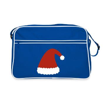 Red Santa Hat with Fur Trim - Retro Bag - blue/white - Front