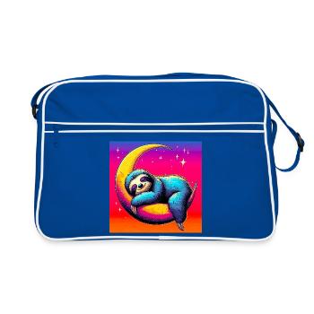 La paresse dort sur la Lune - Sac Retro - bleu/blanc - Devant