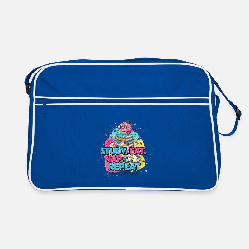 Study Eat Nap Repeat - Student Academic Cycle Retro Bag