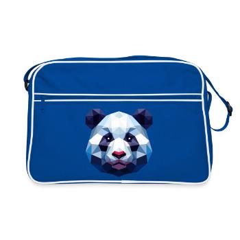 Panda Lowpoly - Retro Bag - blue/white - Front