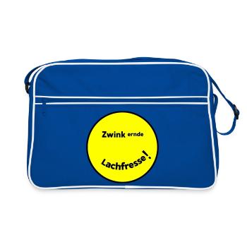 Clin d’œil rire bouche - Sac Retro - bleu/blanc - Devant