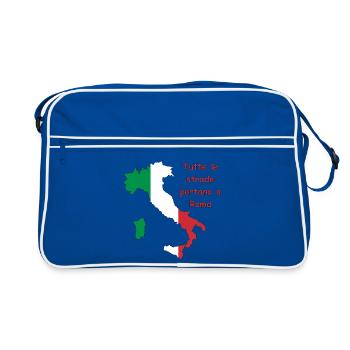 Drapeau italien avec slogan - Sac Retro - bleu/blanc - Devant