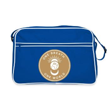 One Breath, One World – Mindfulness & Balance - Retro Bag - blue/white - Front