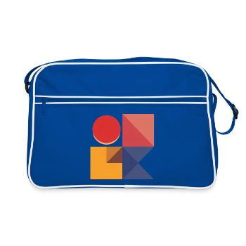 Bold Geometric Shapes — Modern Abstract Design - Retro Bag - blue/white - Front