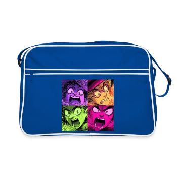 Color Explosion Screams Collage Witches - Retro Bag - blue/white - Front