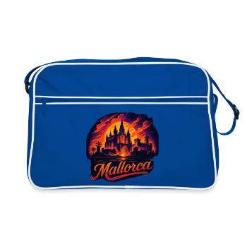 Île de Majorque Holiday Silhouette Cadeau d’été - Sac Retro - bleu/blanc - Devant