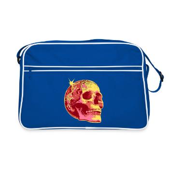Disco Skull Mosaic Neon - Retro Bag - blue/white - Front