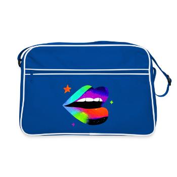 Rainbow Lip Pop Art - Retro Bag - blue/white - Front