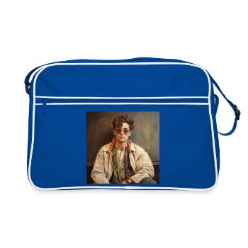 Portrait Rétro Chic avec lunettes de soleil - Sac Retro - bleu/blanc - Devant