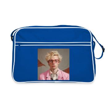 Chemise à fleurs veste rose de style blond - Sac Retro - bleu/blanc - Devant