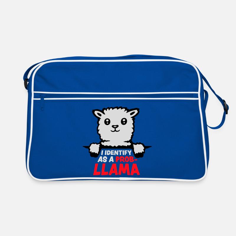Je m’identifie comme un probllama Cool Lama Problem Spruch Sac Retro