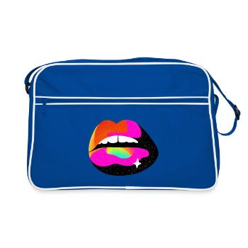 Rainbow Lip Pop Art - Retro Bag - blue/white - Front