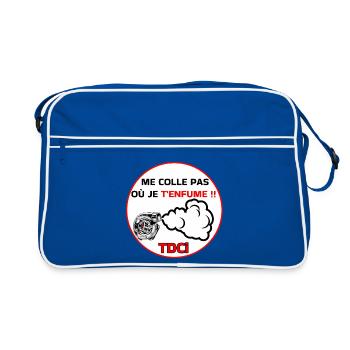Me colle pas j'enfume  - Sac Retro - bleu/blanc - Devant