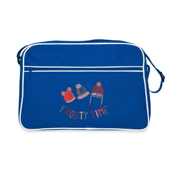 Frosty time - cozy winter vibes - Retro Bag - blue/white - Front
