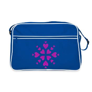 Mandala Coeurs Fuchsia - Sac Retro - bleu/blanc - Devant