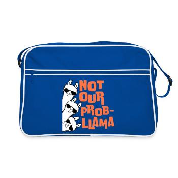 Not our Problama 3 Lamas Freunde Team Sonnenbrille - Retro Tasche - Blau/Weiß - Vorne