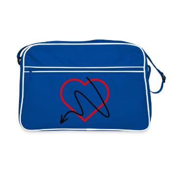 Coeur rouge avec flèche - Sac Retro - bleu/blanc - Devant