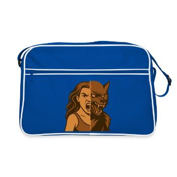 Dualité homme-loup-garou - Sac Retro - bleu/blanc - Devant