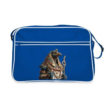 Mythologie Dieu Faucon avec ornements en or - Sac Retro - bleu/blanc - Devant